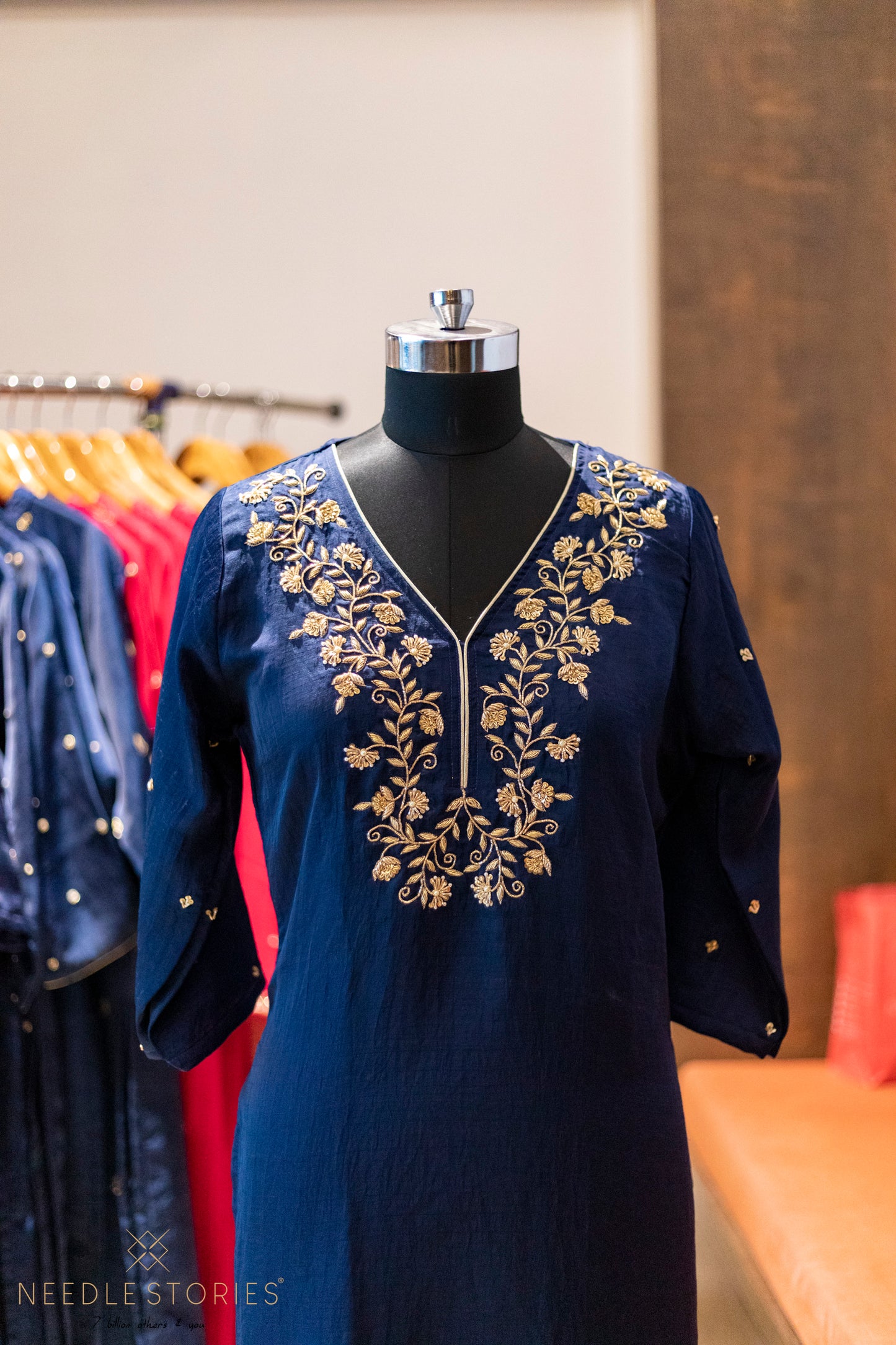 Blue Handworked Kurti