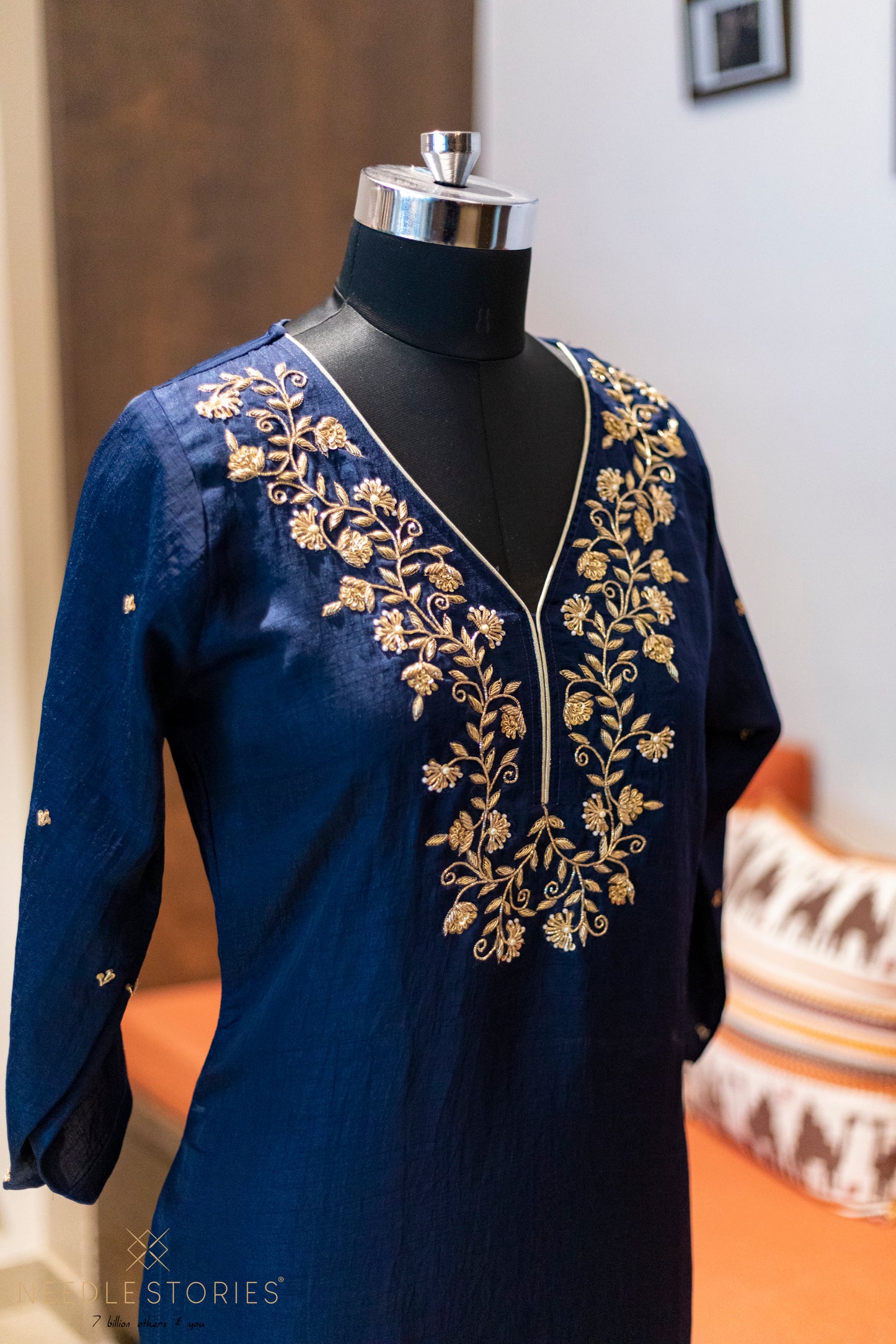 Blue Handworked Kurti