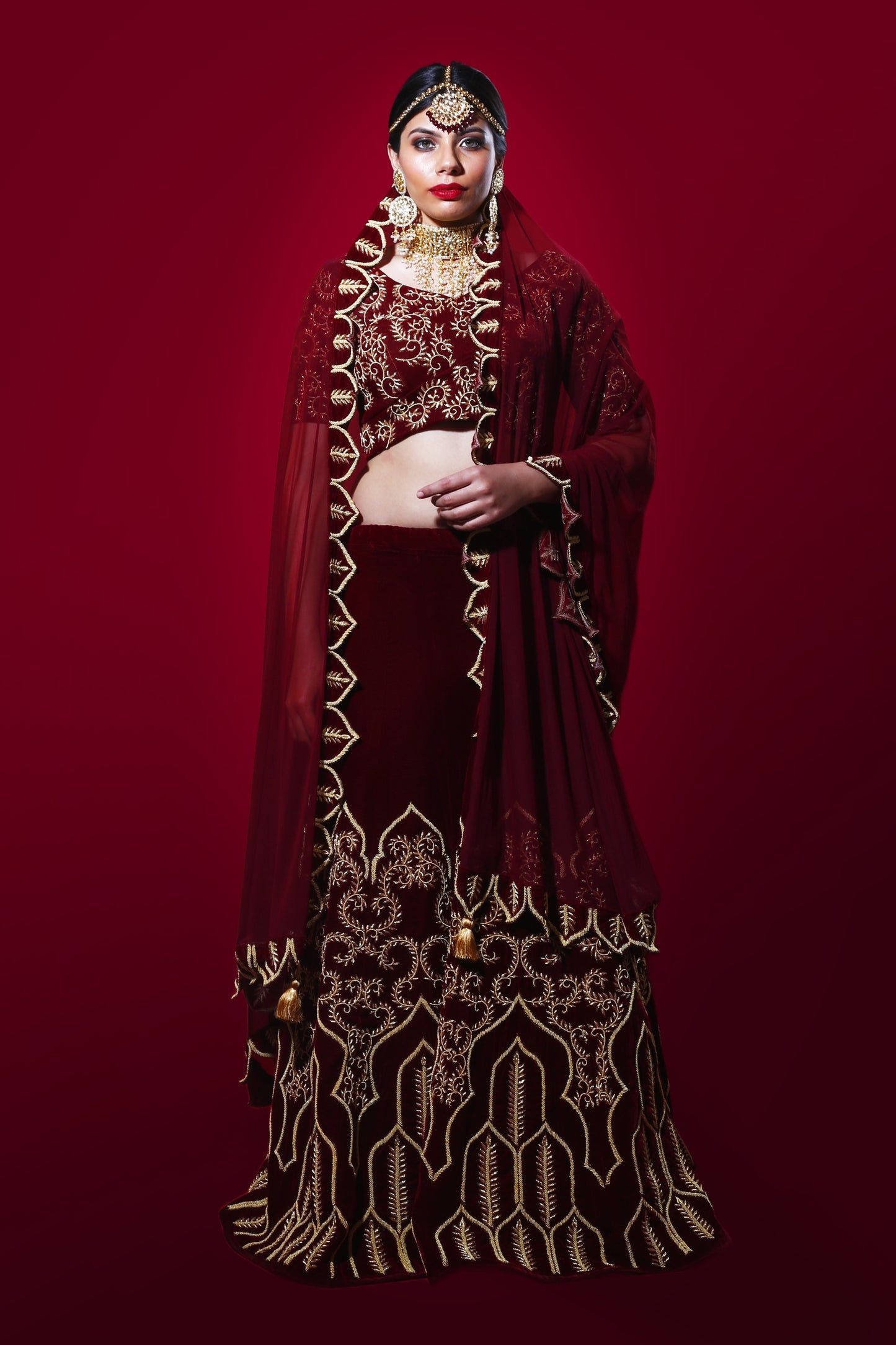 Maroon Bridal Lehenga Set