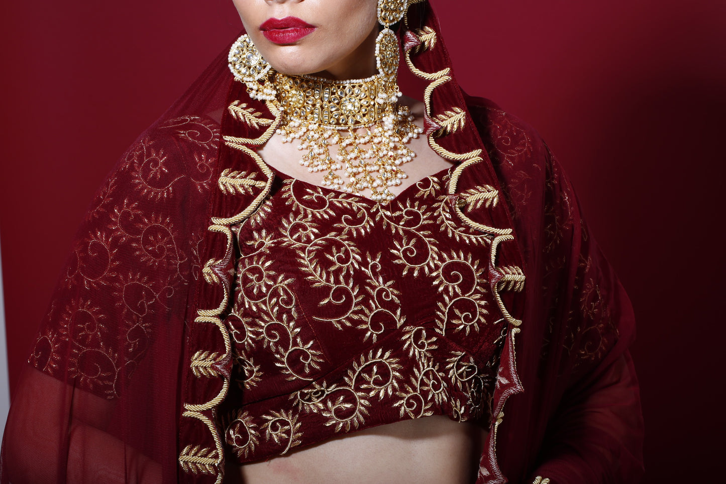 Maroon Bridal Lehenga Set